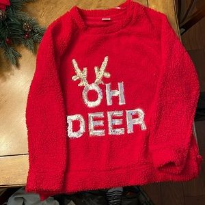 Fleece fleeing sweatshirt “oh deer” Christmas top